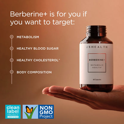 Berberine Supplement with Berbevis for Metabolic Health Support. Higher Strength for Blood Sugar Already in the Normal Range and Body Composition. By Nutritionist Jessica Sepel