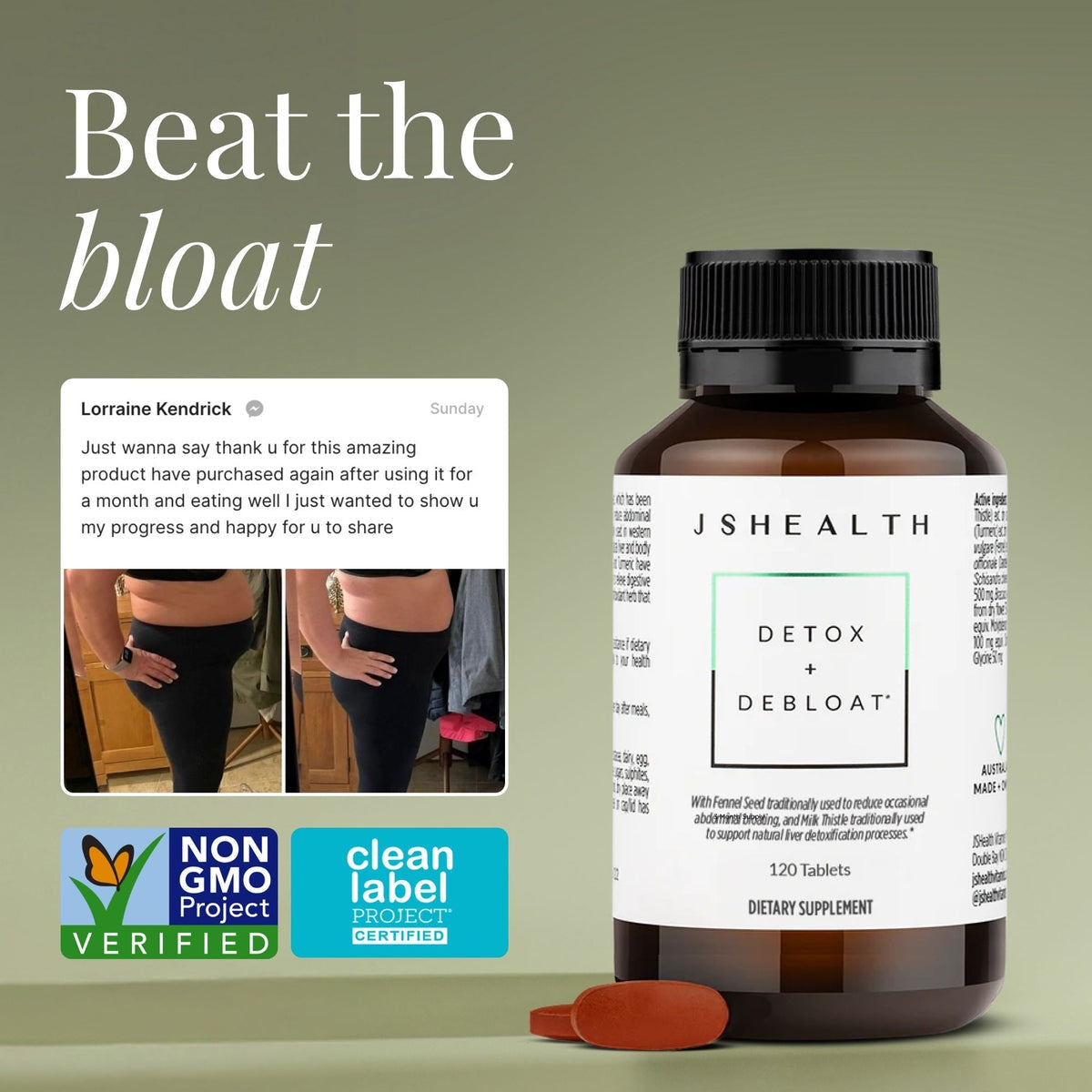 Detox + Debloat. Bloating Relief for Women with Milk Thistle, Turmeric, and Fennel. Liver Health and Gut Support. Nutritionist-Formulated